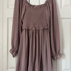 Chic Mauve Off-Shoulder Dress